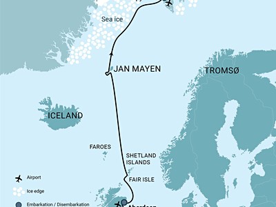 Arctic Ocean - Aberdeen, Fair Isle, Jan Mayen, Ice edge, Spitsberg...